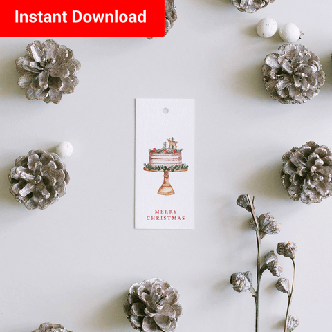 Watercolor Christmas Tag